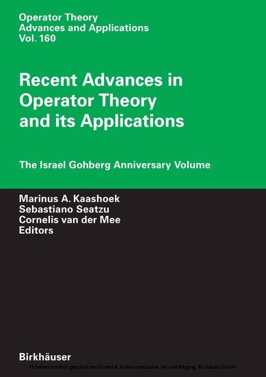 Recent Advances in Operator Theory and Its Applications main product photo