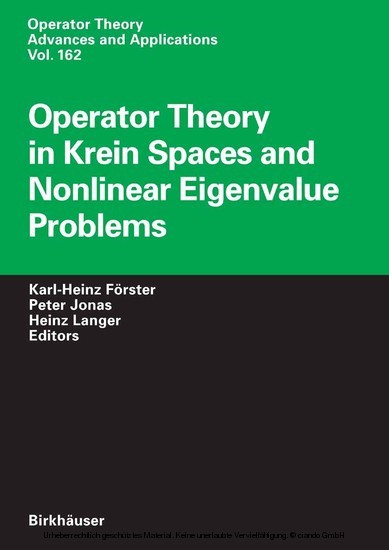 Operator Theory in Krein Spaces and Nonlinear Eigenvalue Problems main product photo