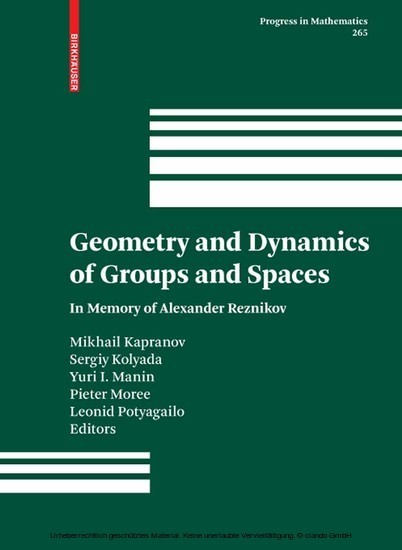 Geometry and Dynamics of Groups and Spaces main product photo