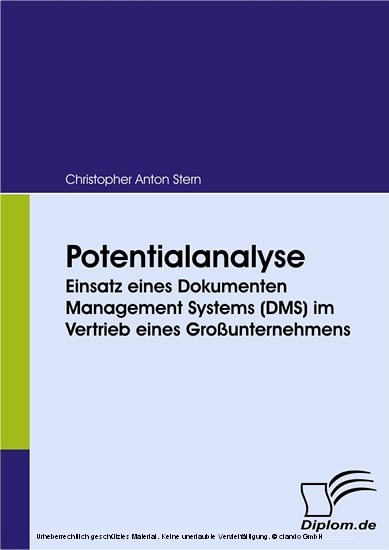 Potentialanalyse: Einsatz eines Dokumenten Management Systems (DMS) im Vertrieb eines Großunternehmens main product photo