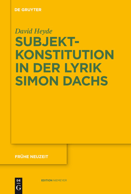 Subjektkonstitution in der Lyrik Simon Dachs main product photo