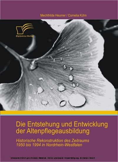 Die Entstehung und Entwicklung der Altenpflegeausbildung: Historische Rekonstruktion des Zeitraums 1950 bis 1994 in Nordrhein-Westfalen main product photo
