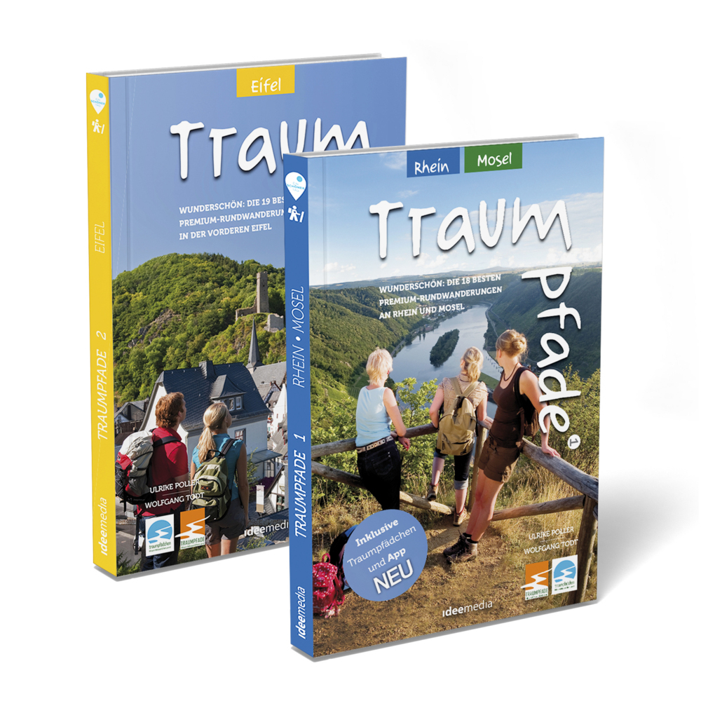 Traumpfade & Traumpfädchen Geschenk-Set. Zwei Bände mit 41 Top-Touren an Rhein, Mosel und in der Eifel. Detail-Karten, GPS-Daten und Höhenprofile., 2 Teile main product photo