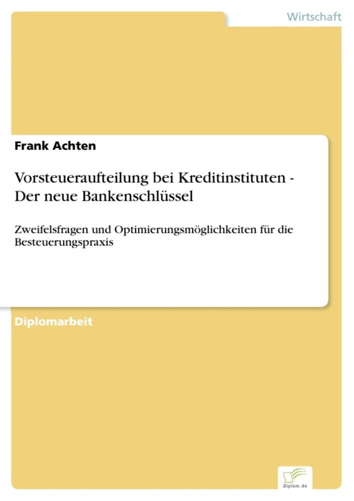 Vorsteueraufteilung bei Kreditinstituten - Der neue Bankenschlüssel main product photo