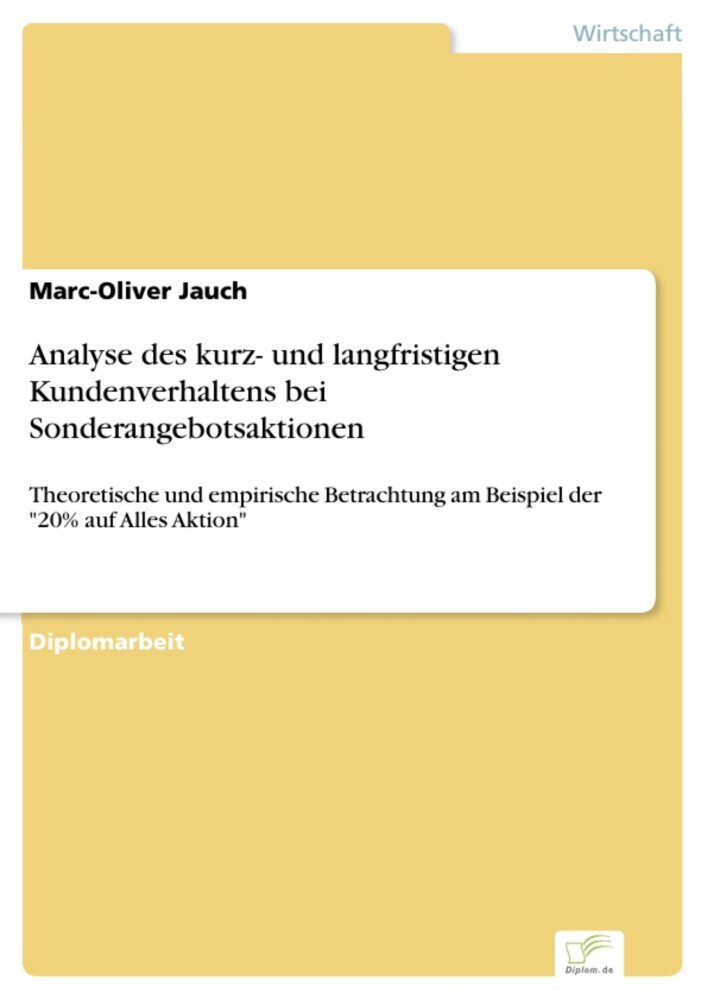 Analyse des kurz- und langfristigen Kundenverhaltens bei Sonderangebotsaktionen main product photo