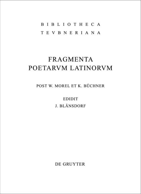 Fragmenta poetarum Latinorum epicorum et lyricorum main product photo