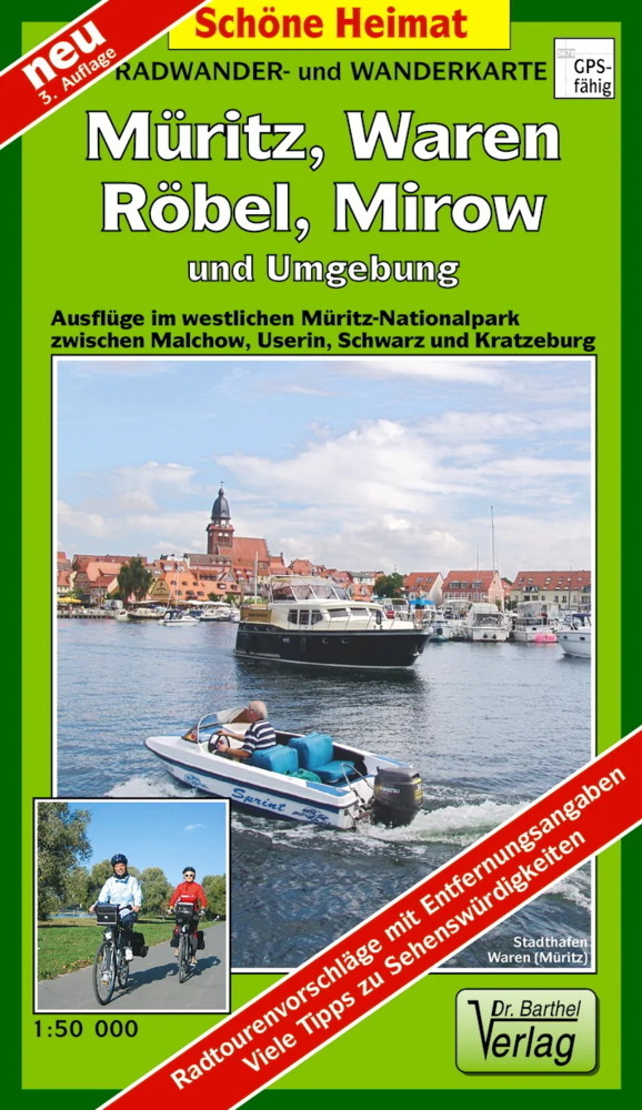 Radwander- und Wanderkarte Müritz, Waren, Röbel, Mirow und Umgebung main product photo