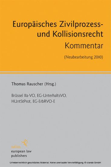 Europäisches Zivilprozess- und Kollisionsrecht main product photo