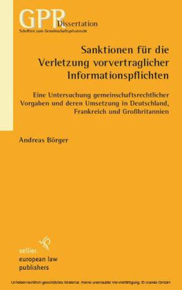 Sanktionen für die Verletzung vorvertraglicher Informationspflichten