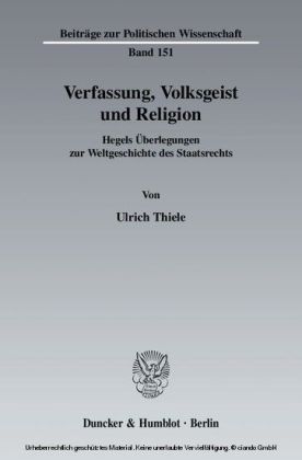 Verfassung, Volksgeist und Religion.