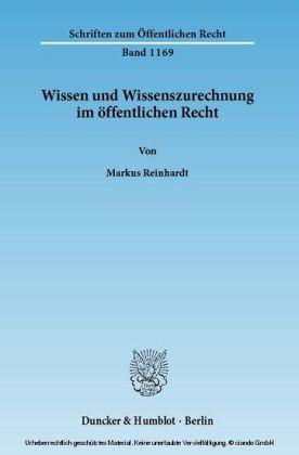 Wissen und Wissenszurechnung im öffentlichen Recht.