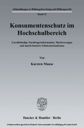 Konsumentenschutz im Hochschulbereich.