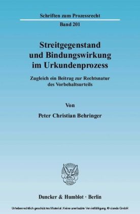 Streitgegenstand und Bindungswirkung im Urkundenprozess. main product photo