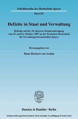Defizite in Staat und Verwaltung.
