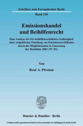 Emissionshandel und Beihilfenrecht. main product photo