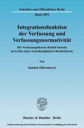 Integrationsfunktion der Verfassung und Verfassungsnormativität.