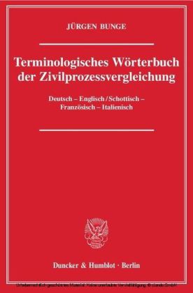 Terminologisches Wörterbuch der Zivilprozessvergleichung.