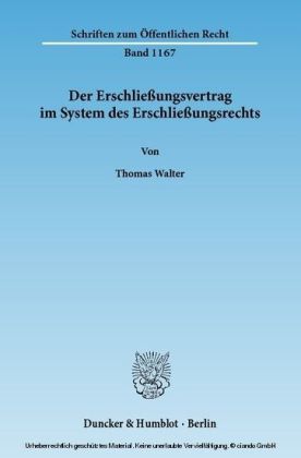 Der Erschließungsvertrag im System des Erschließungsrechts. main product photo