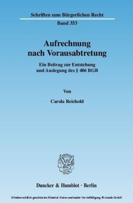 Aufrechnung nach Vorausabtretung. main product photo
