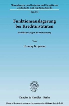 Funktionsauslagerung bei Kreditinstituten.