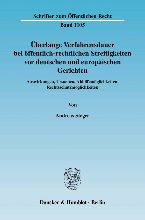 Überlange Verfahrensdauer bei öffentlich-rechtlichen Streitigkeiten vor deutschen und europäischen Gerichten. main product photo