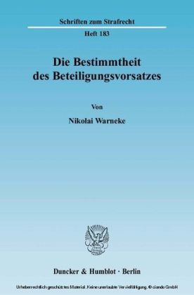 Die Bestimmtheit des Beteiligungsvorsatzes.