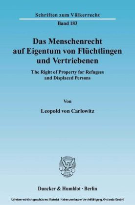 Das Menschenrecht auf Eigentum von Flüchtlingen und Vertriebenen.