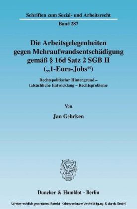 Die Arbeitsgelegenheiten gegen Mehraufwandsentschädigung gemäß § 16d Satz 2 SGB II (»1-Euro-Jobs«). main product photo