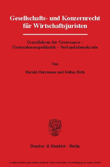 Gesellschafts- und Konzernrecht für Wirtschaftsjuristen. main product photo