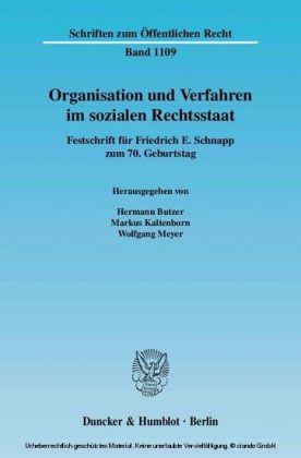 Organisation und Verfahren im sozialen Rechtsstaat.