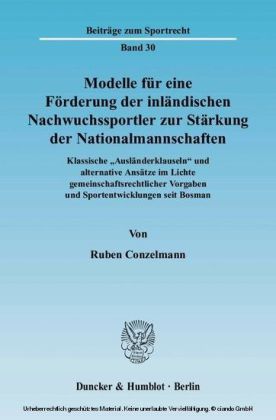 Modelle für eine Förderung der inländischen Nachwuchssportler zur Stärkung der Nationalmannschaften.