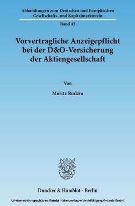 Vorvertragliche Anzeigepflicht bei der D&O-Versicherung der Aktiengesellschaft.