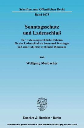 Sonntagsschutz und Ladenschluß.