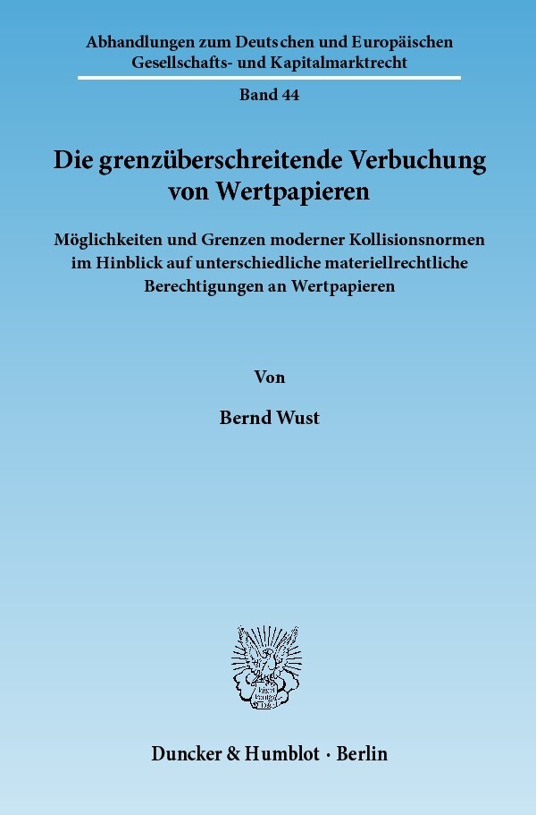 Die grenzüberschreitende Verbuchung von Wertpapieren. main product photo