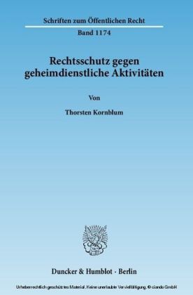Rechtsschutz gegen geheimdienstliche Aktivitäten.