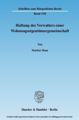 Haftung des Verwalters einer Wohnungseigentümergemeinschaft.