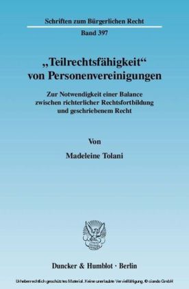 »Teilrechtsfähigkeit« von Personenvereinigungen.