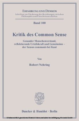 Kritik des Common Sense.