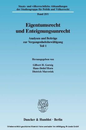Eigentumsrecht und Enteignungsunrecht.