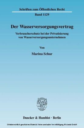 Der Wasserversorgungsvertrag.