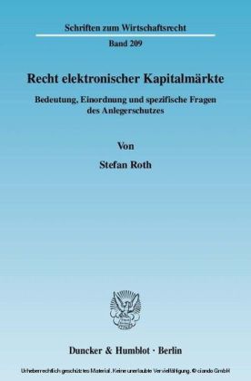 Recht elektronischer Kapitalmärkte.
