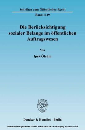 Die Berücksichtigung sozialer Belange im öffentlichen Auftragswesen.