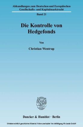 Die Kontrolle von Hedgefonds.