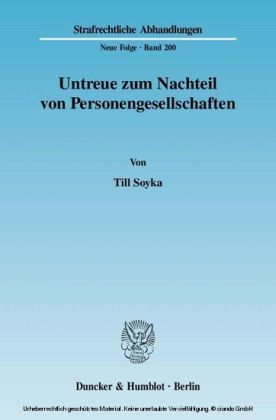 Untreue zum Nachteil von Personengesellschaften.