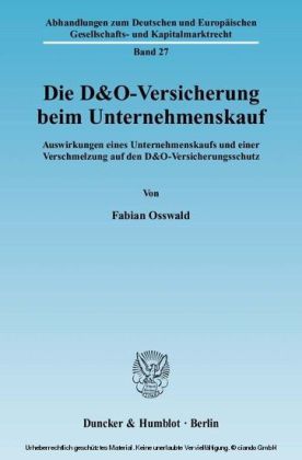 Die D&O-Versicherung beim Unternehmenskauf.