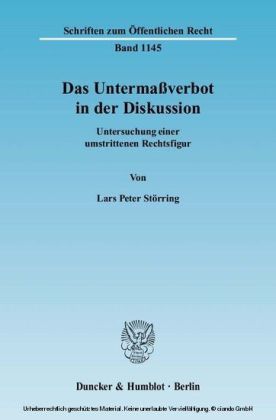 Das Untermaßverbot in der Diskussion.