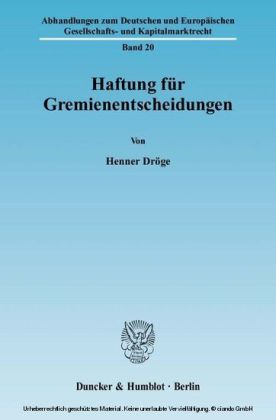 Haftung für Gremienentscheidungen.