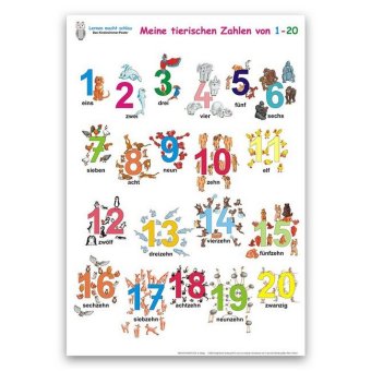Meine tierischen Zahlen von 1-20, Poster