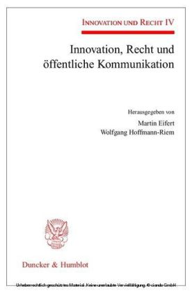 Innovation, Recht und öffentliche Kommunikation.