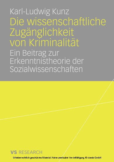 Die wissenschaftliche Zugänglichkeit von Kriminalität main product photo